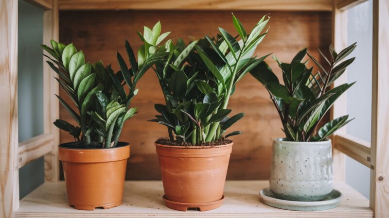 Zamioculcas zamiifolia, poznat kao ZZ biljka, otporna je i lako se održava, podnoseći slabije osvetljenje i retko zalivanje